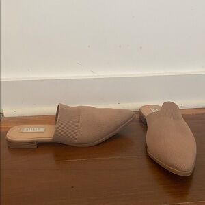 Steven by Steve Madden Beige Knit Slip-Ons